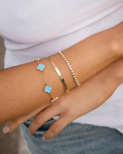 Jewelry|Jewelry*Karyn In LA Clover Bracelet Pack Turq/gold