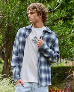 Tops & T-Shirts*Billabong Coastline Flannel Overcast Blue Plaid