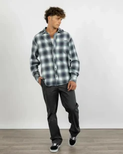 Tops & T-Shirts*Billabong Coastline Flannel Overcast Blue Plaid