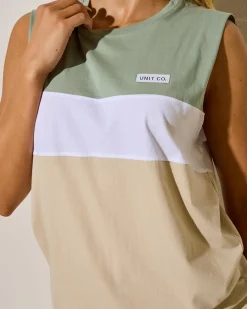 Tops*Unit Coco Regular Fit Muscle Tee Green Cement