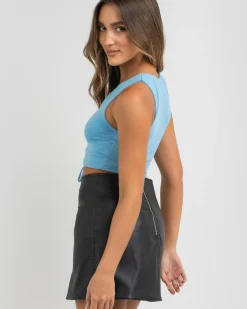 Tops*Ava And Ever Cold Heart Top Light Blue