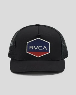 Headwear*RVCA Commonwealth Curved Trucker Cap Black