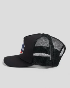 Headwear*RVCA Commonwealth Curved Trucker Cap Black
