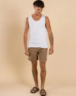 Shorts & Bottoms*Lucid Conclude Elastic Waist Shorts Tan