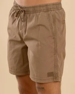 Shorts & Bottoms*Lucid Conclude Elastic Waist Shorts Tan