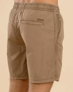 Shorts & Bottoms*Lucid Conclude Elastic Waist Shorts Tan