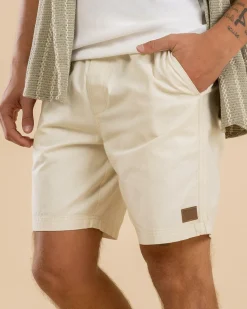 Shorts & Bottoms*Lucid Conclude Elastic Waist Shorts Off White