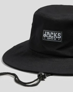 Headwear*Jacks Contour Wide Brim Hat Black