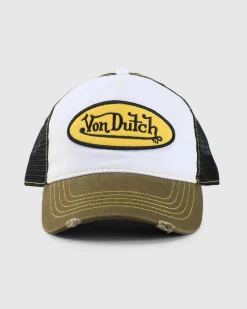 Headwear|Headwear*Von Dutch Contrast Wash Trucker Cap Moss White