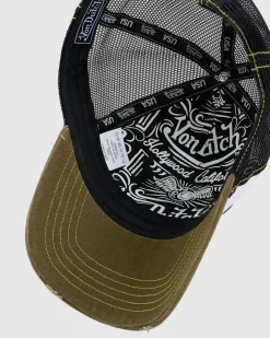 Headwear|Headwear*Von Dutch Contrast Wash Trucker Cap Moss White