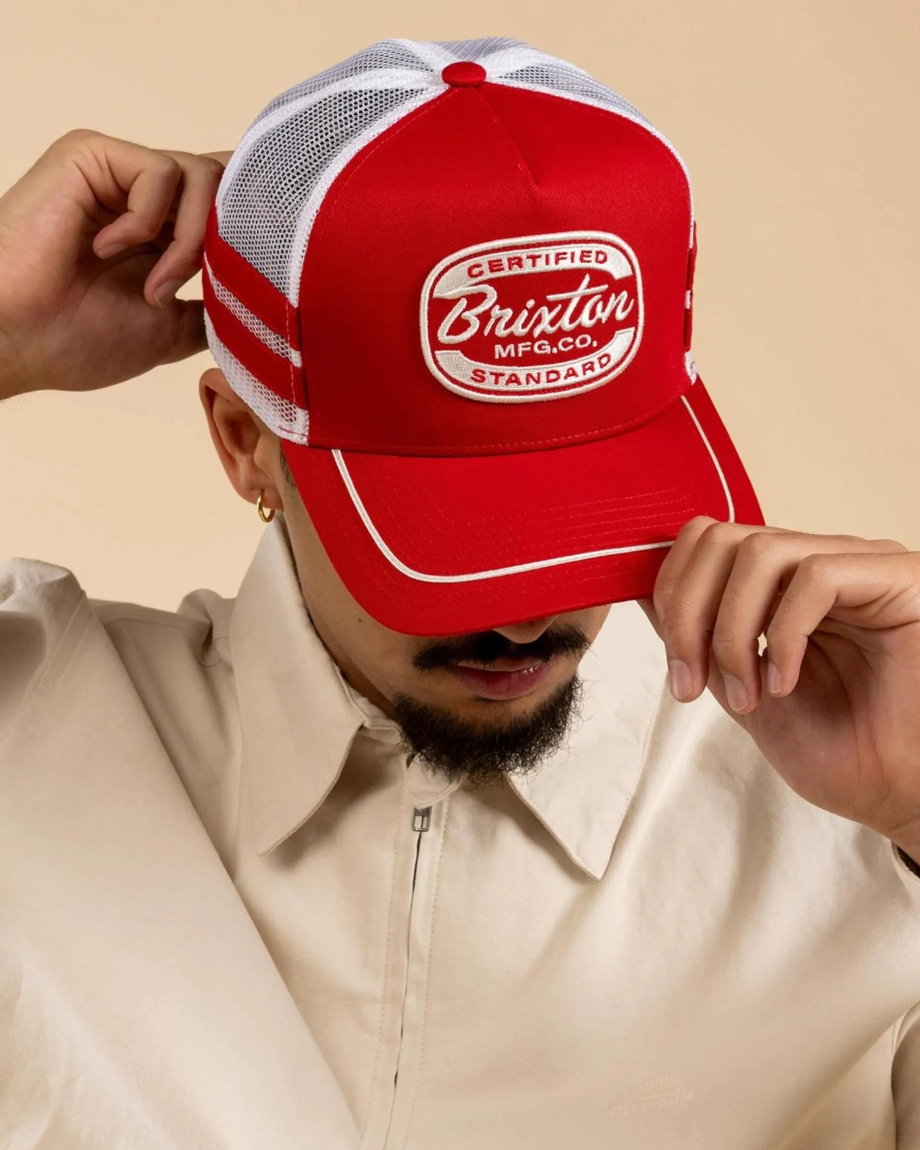 Headwear*Brixton Copley Trucker Cap Red/white