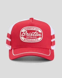 Headwear*Brixton Copley Trucker Cap Red/white