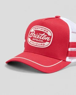 Headwear*Brixton Copley Trucker Cap Red/white