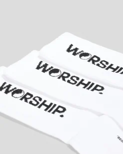 Socks*Worship Supplies Core Socks 3 Pack White