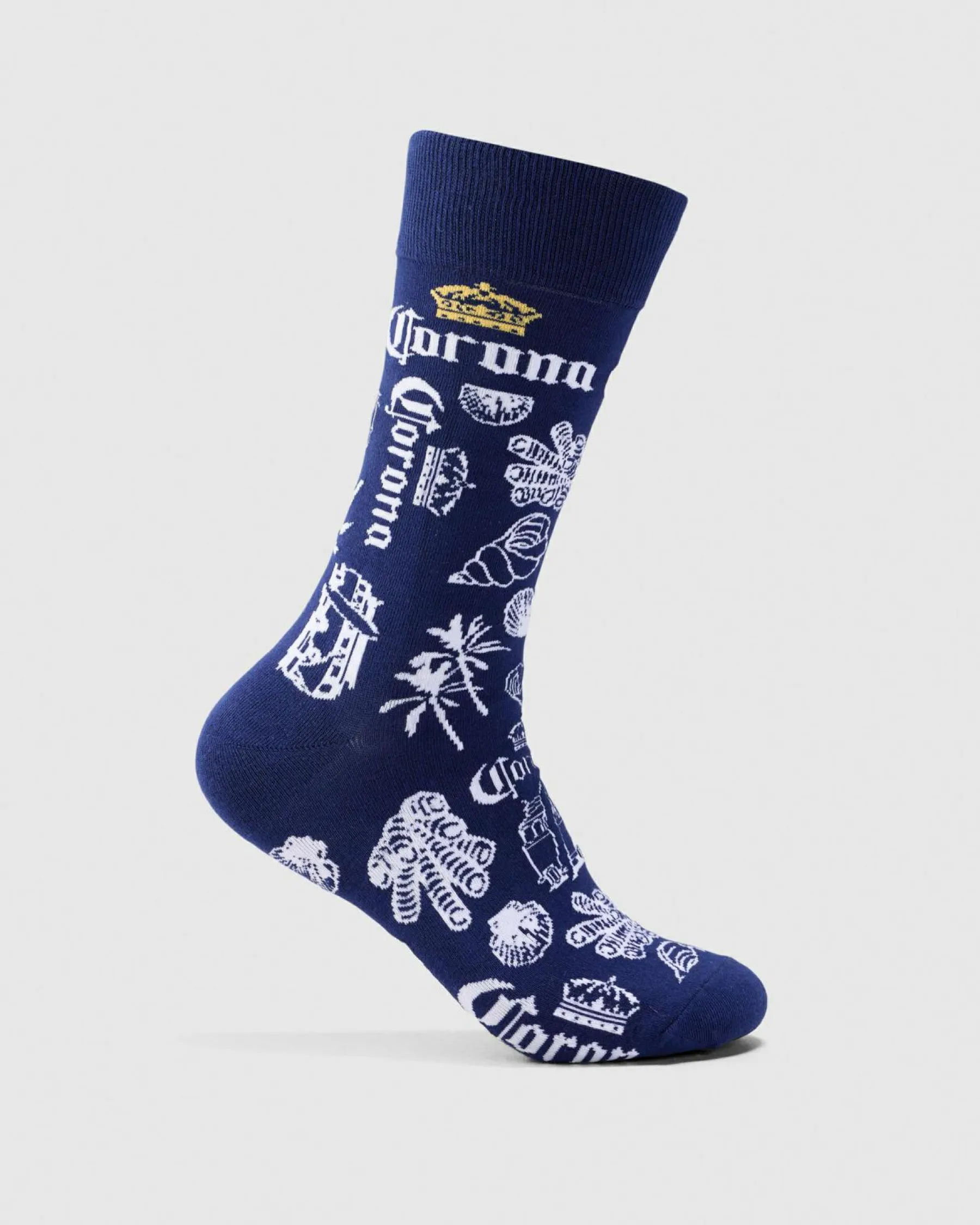 Socks*FOOT-IES Corona Outline Organic Cotton Socks Navy