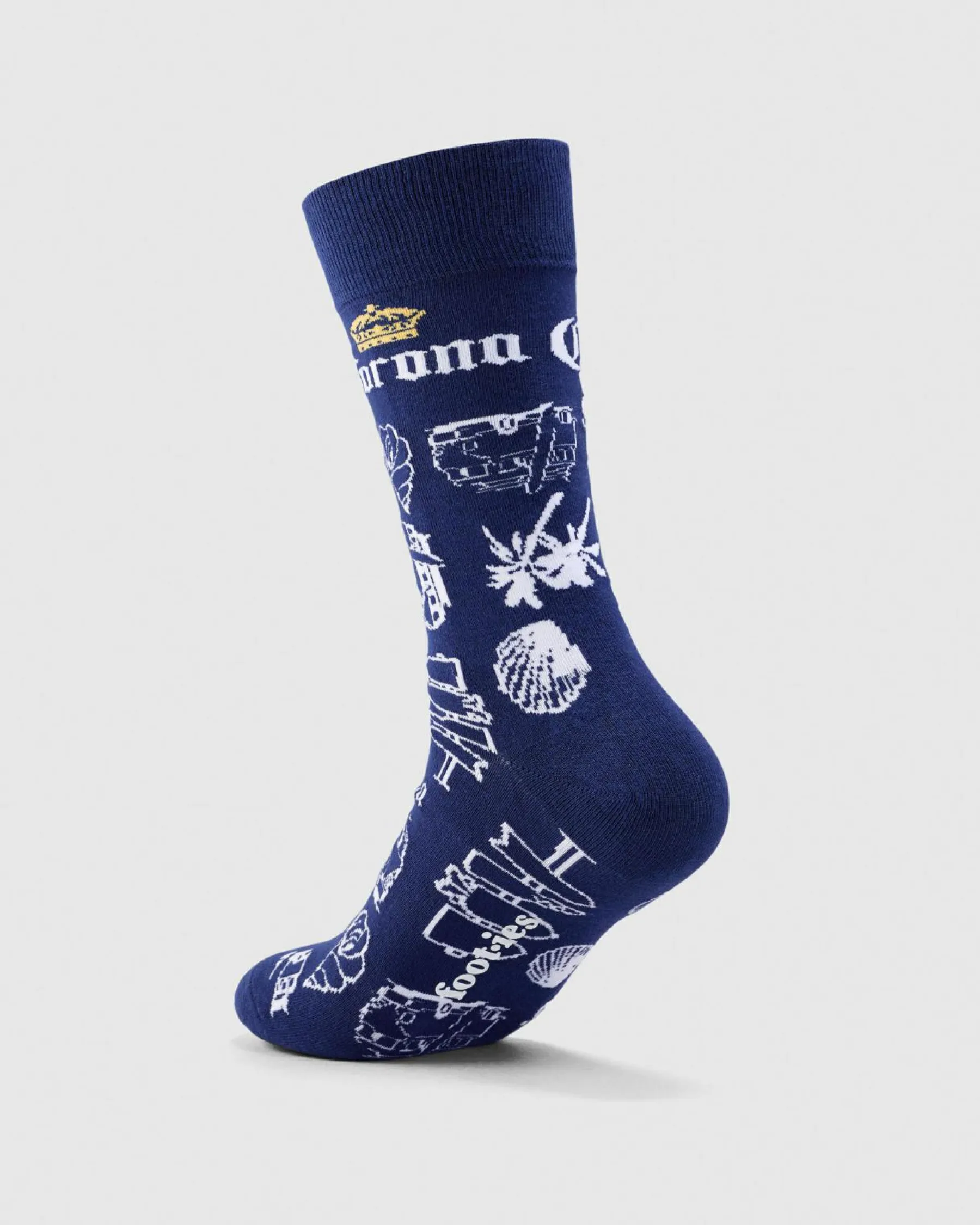 Socks*FOOT-IES Corona Outline Organic Cotton Socks Navy