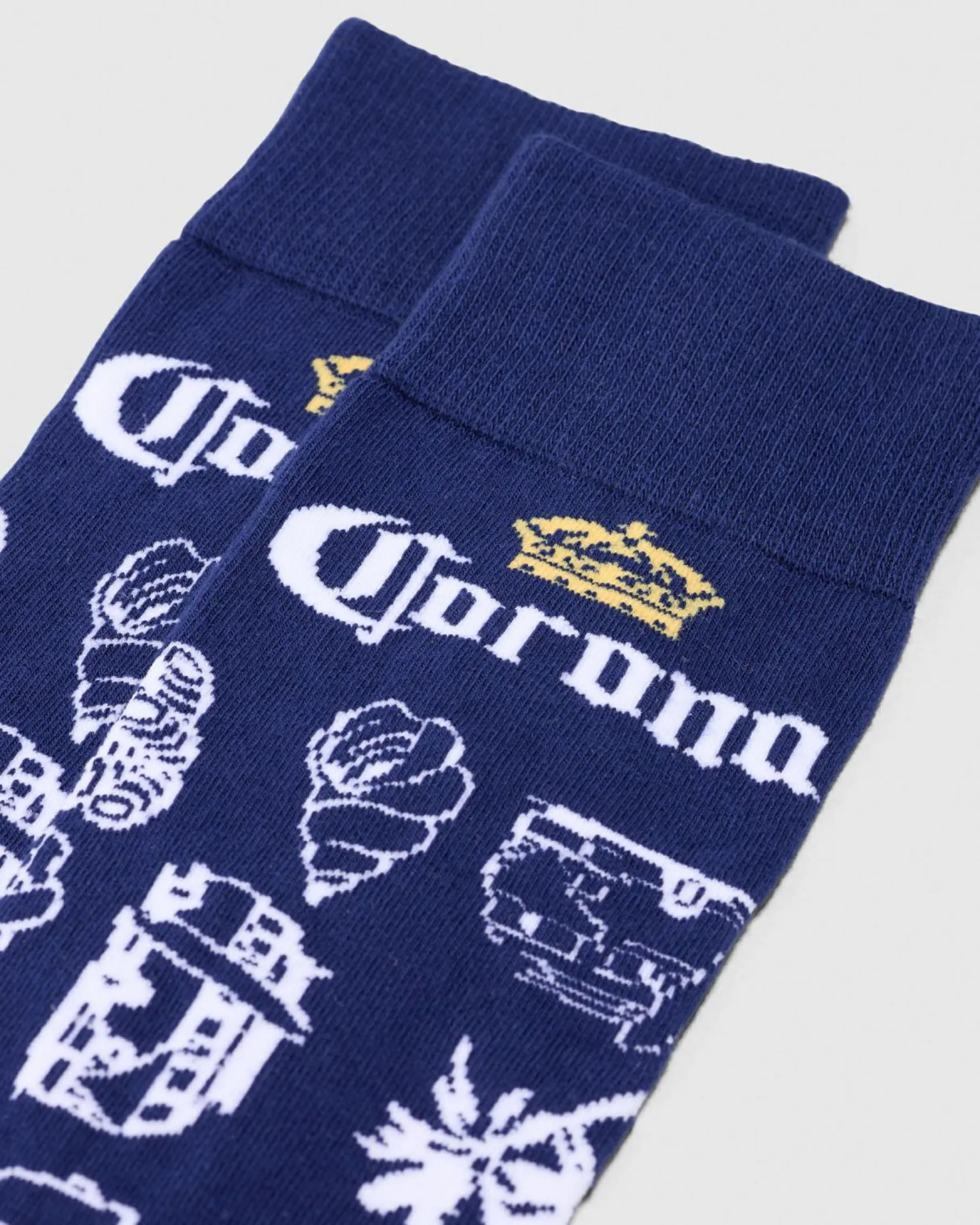 Socks*FOOT-IES Corona Outline Organic Cotton Socks Navy
