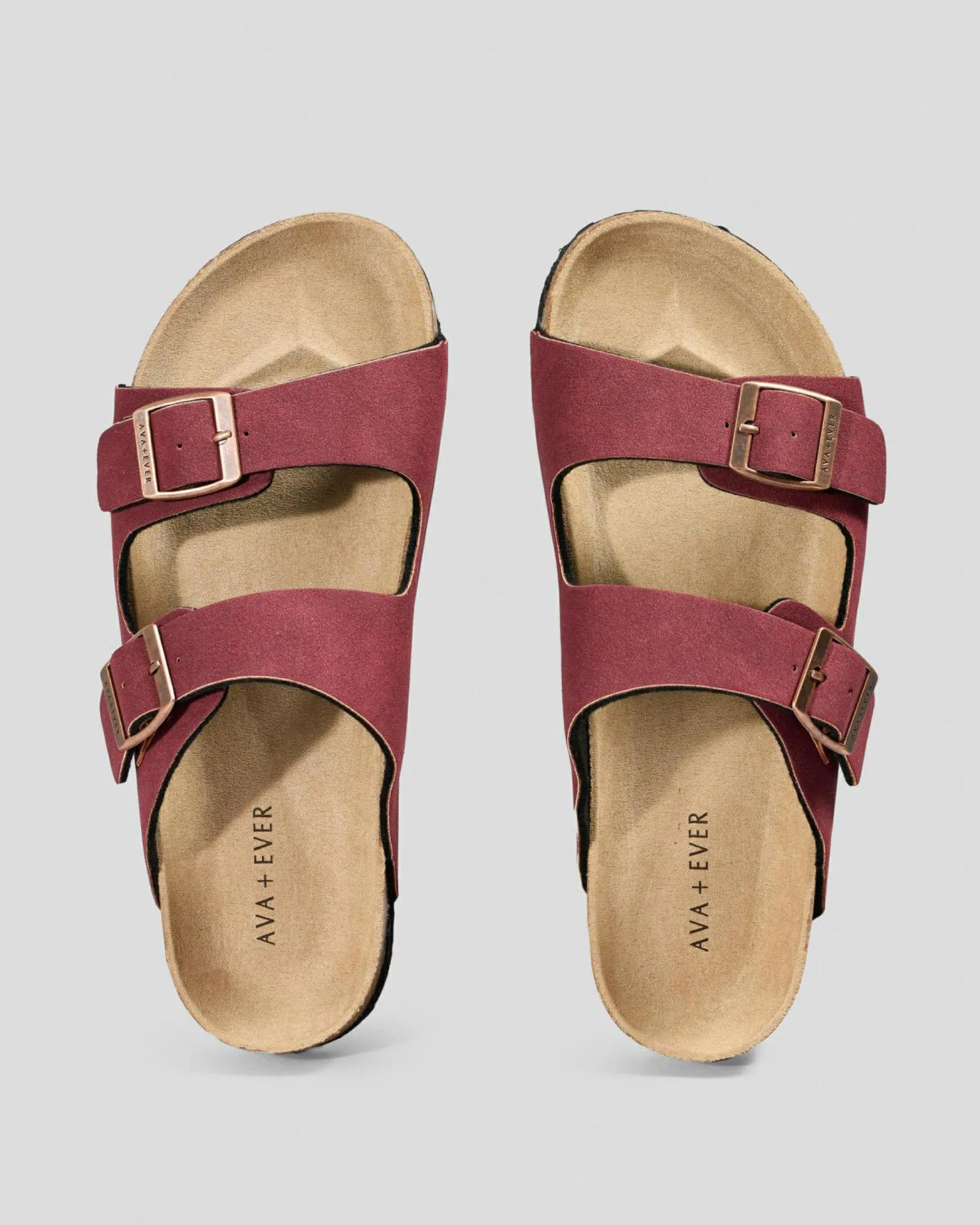 Sandals*Ava And Ever Cortina Slide Sandals Burgundy