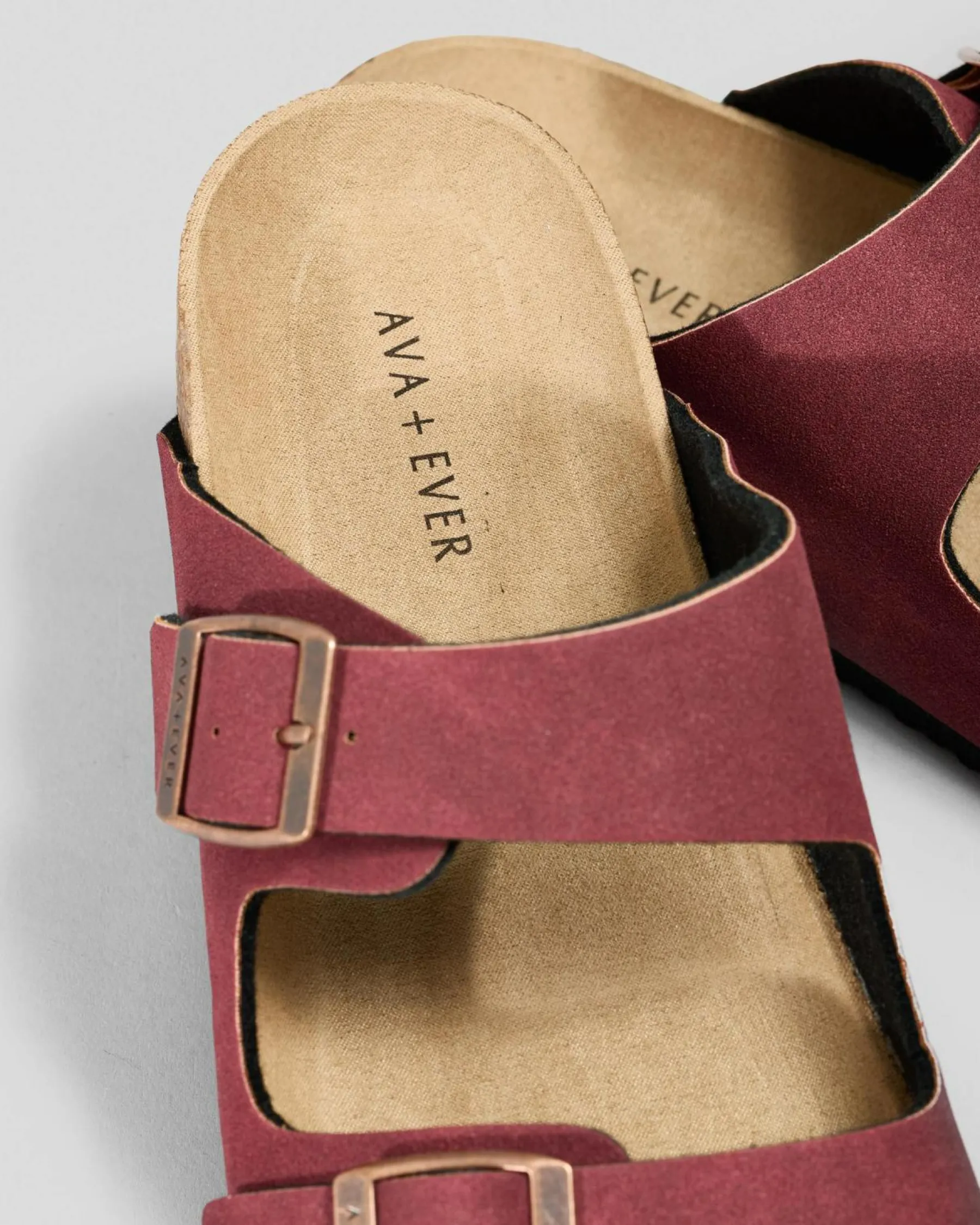 Sandals*Ava And Ever Cortina Slide Sandals Burgundy