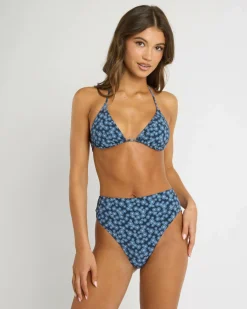 Bikinis*RVCA Cosmos Halter Sliding Triangle Bikini Top Outer Space