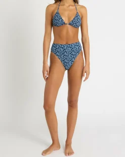 Bikinis*RVCA Cosmos Halter Sliding Triangle Bikini Top Outer Space