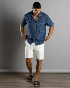 Tops & T-Shirts|Linen Blend*RVCA Cosmos Short Sleeve Shirt Outer Space