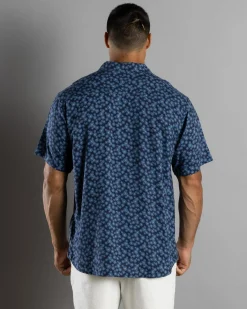 Tops & T-Shirts|Linen Blend*RVCA Cosmos Short Sleeve Shirt Outer Space