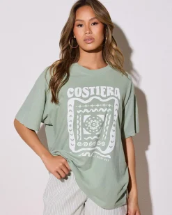 Hot Costiera Relaxed T-Shirt Women Linen Blend|Tops