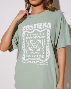 Hot Costiera Relaxed T-Shirt Women Linen Blend|Tops