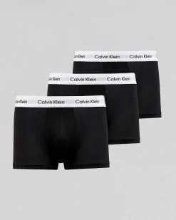 Underwear & Sleepwear*Calvin Klein Cotton Stretch Low Rise Trunks 3 Pack Black