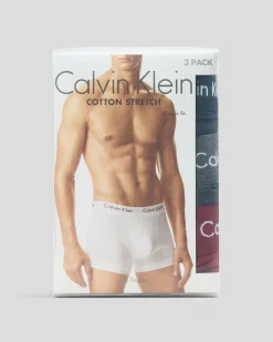Underwear & Sleepwear*Calvin Klein Cotton Stretch Trunks 3 Pack Black/charcoal Heather/syrah