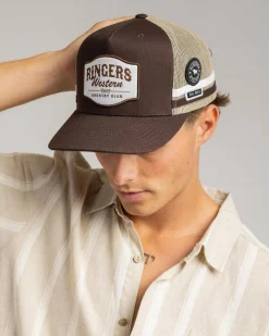 Headwear*Ringers Western Country Club Deep Fit Trucker Cap Saddle Brown