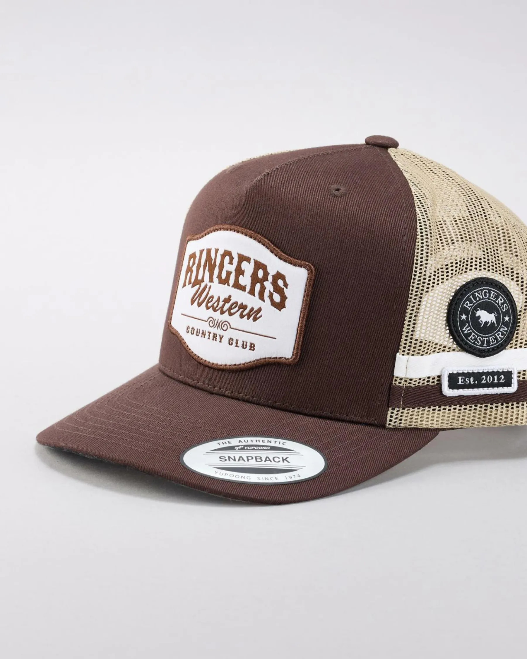 Headwear*Ringers Western Country Club Deep Fit Trucker Cap Saddle Brown