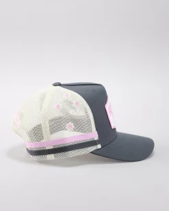 Headwear*Ringers Western Country Club Trucker Cap Ballet Pink/charcoal