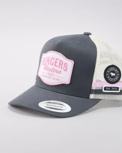 Headwear*Ringers Western Country Club Trucker Cap Ballet Pink/charcoal