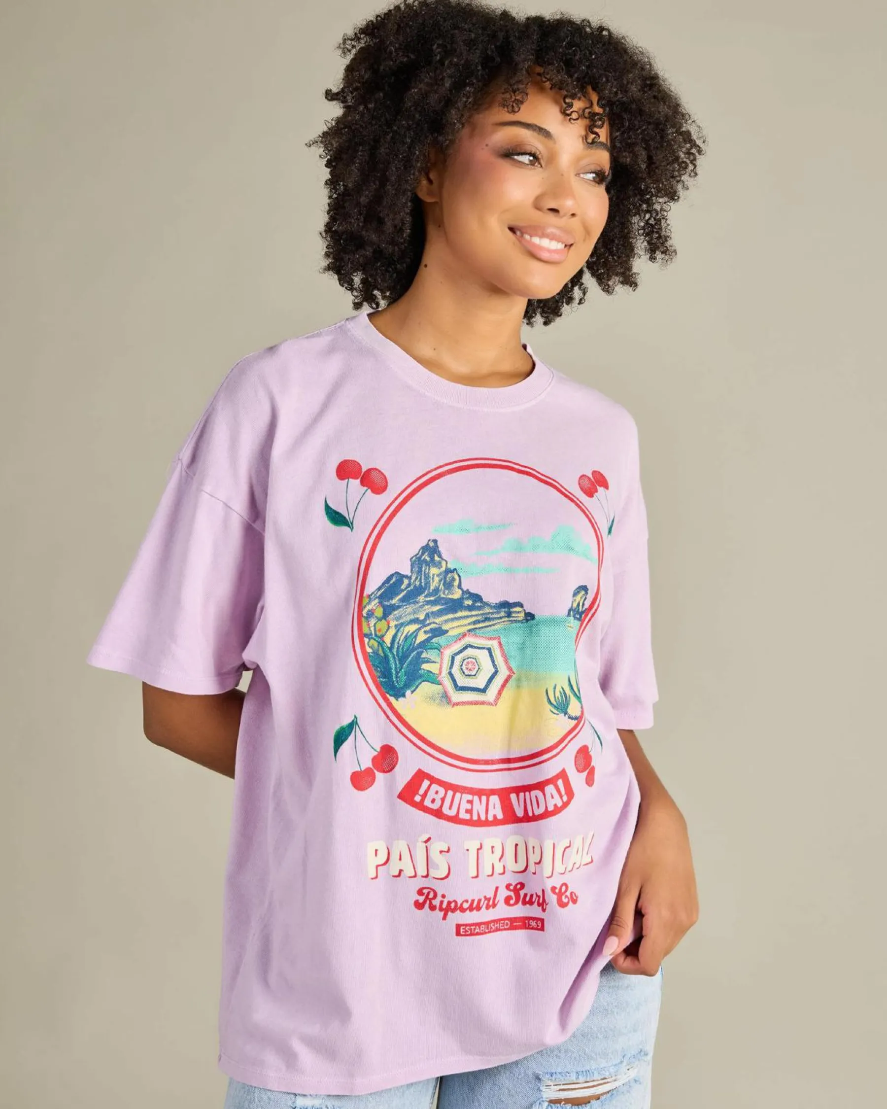 Tops*Rip Curl Cove Heritage T-Shirt Lilac