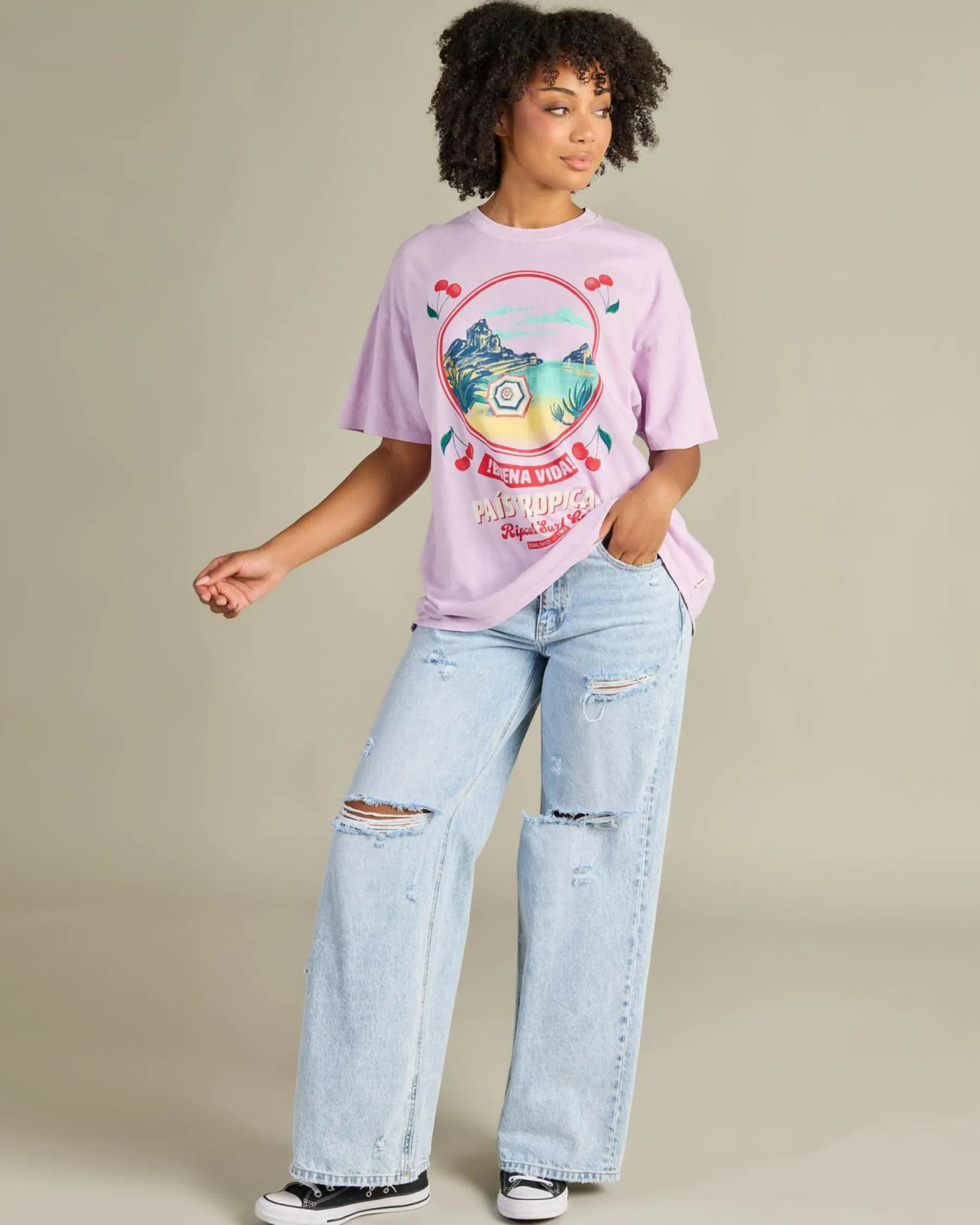 Tops*Rip Curl Cove Heritage T-Shirt Lilac