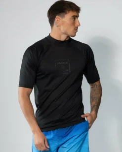 Rashies*Jacks Covert Short Sleeve Rash Vest Black