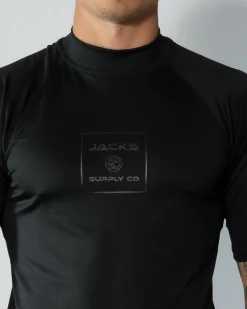 Rashies*Jacks Covert Short Sleeve Rash Vest Black