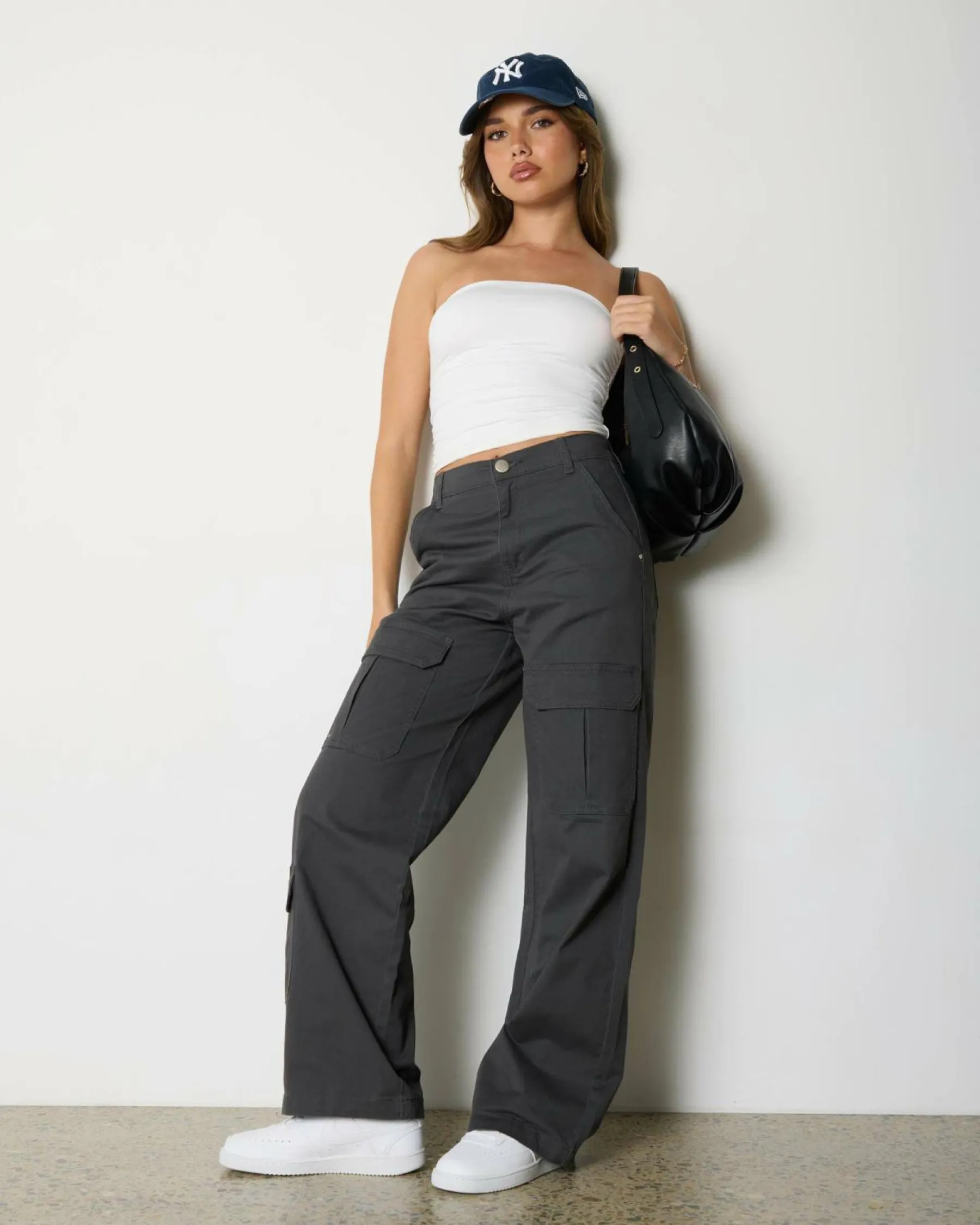 Bottoms*Ava And Ever Crew Pants Charcoal