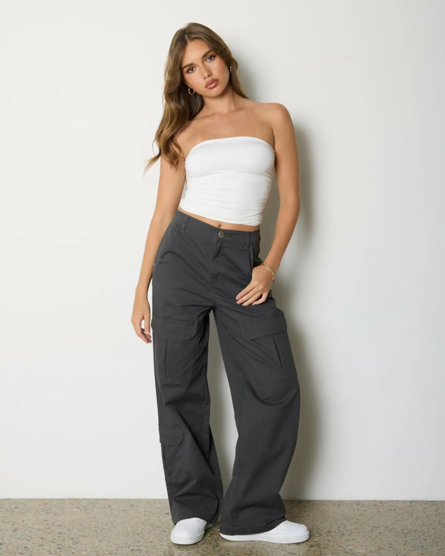 Bottoms*Ava And Ever Crew Pants Charcoal