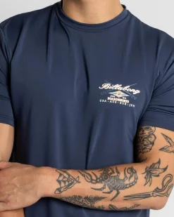 Rashies*Billabong Crossboards Short Sleeve Rash Vest Dusty Navy