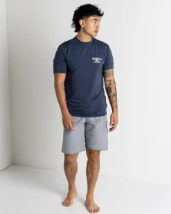 Rashies*Billabong Crossboards Short Sleeve Rash Vest Dusty Navy