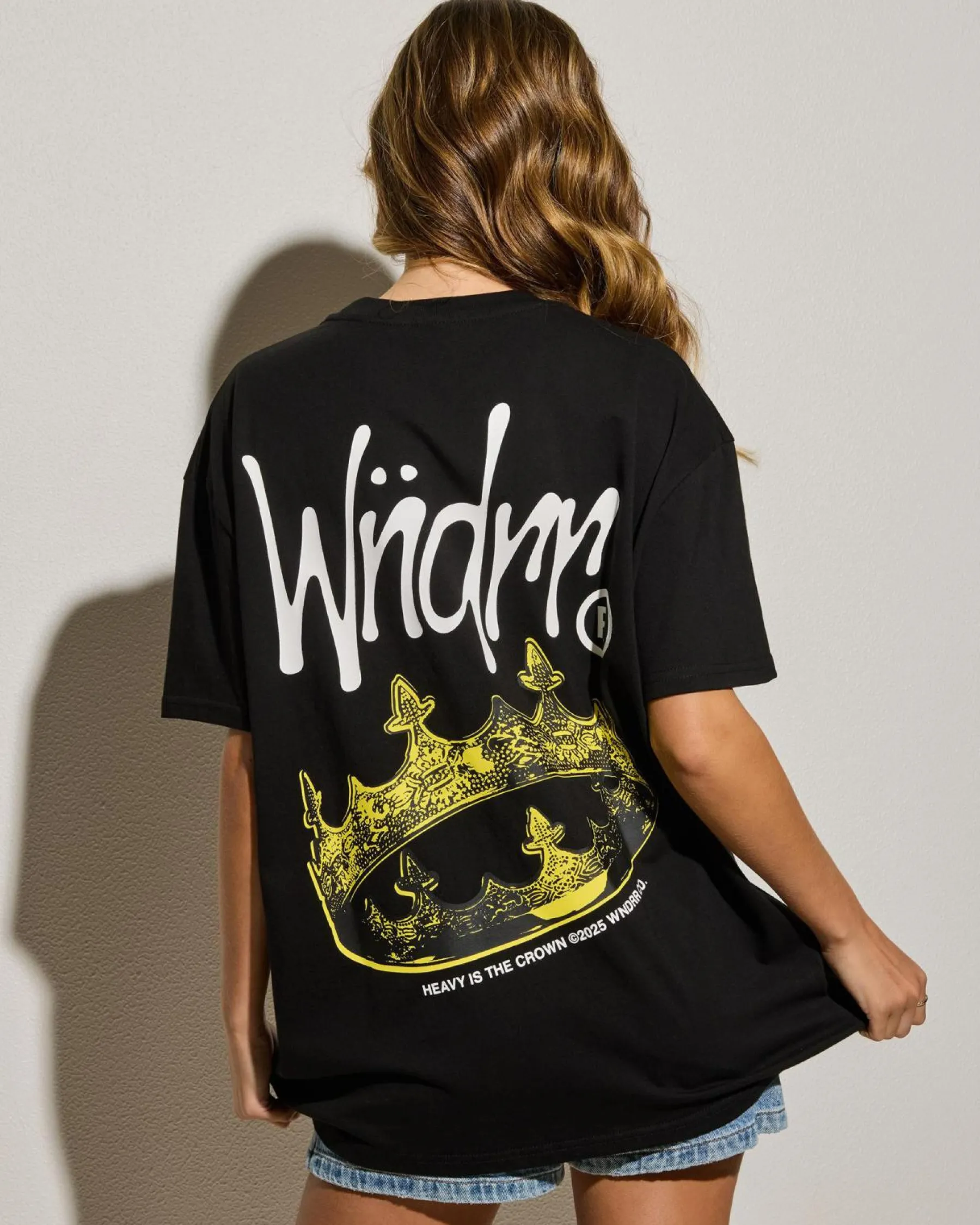 Tops*Wndrr Crown Box Fit T-Shirt Black