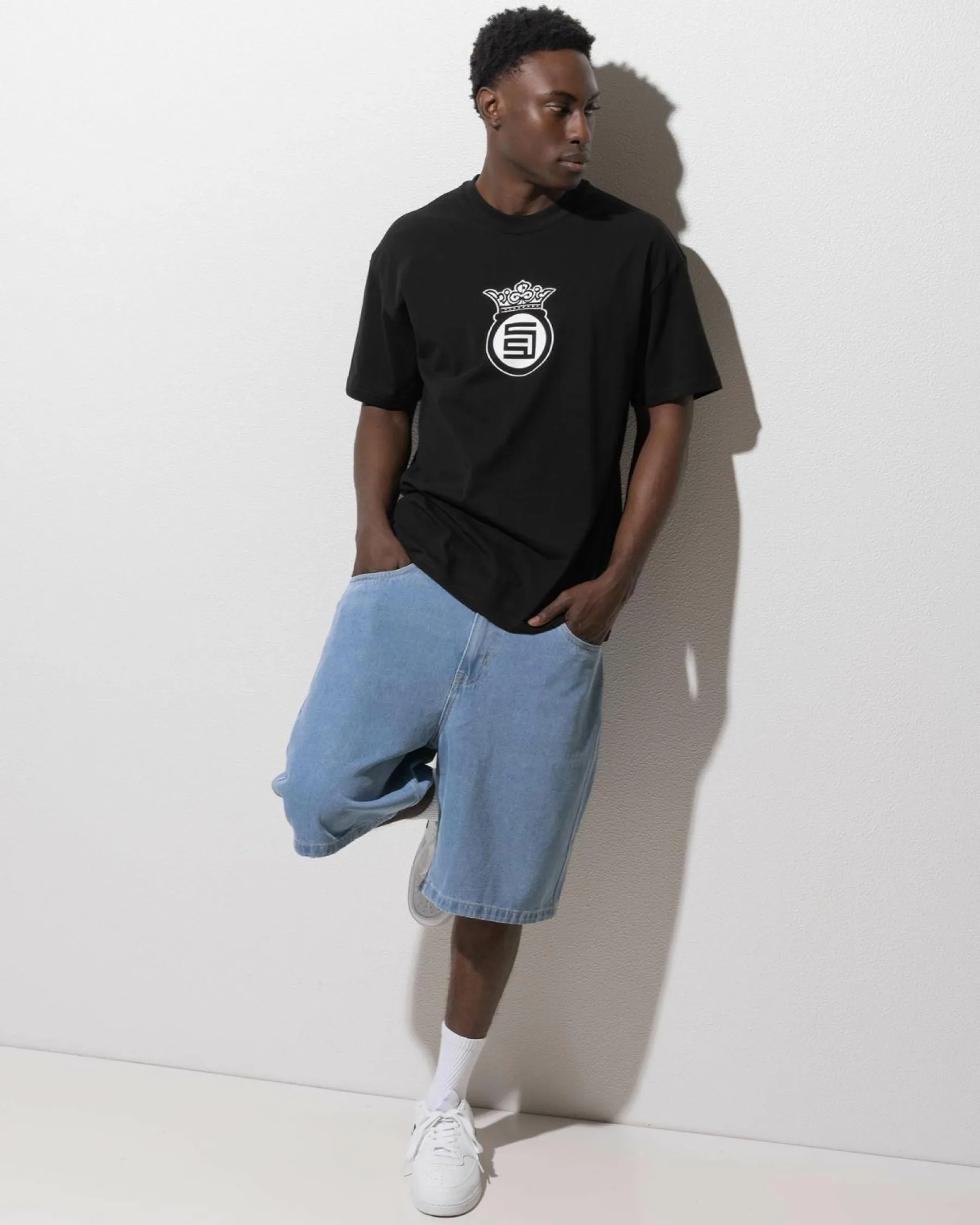 Tops & T-Shirts*S-Double Crown Dot T-Shirt Black