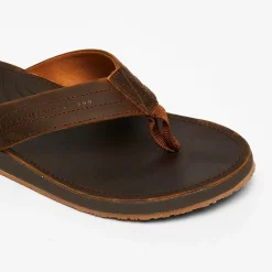 Flip Flops & Sandals*Kustom Cruiser Leather Sandals Leather Brow
