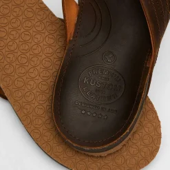 Flip Flops & Sandals*Kustom Cruiser Leather Sandals Leather Brow