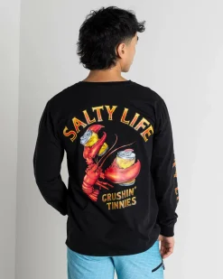 Rashies*Salty Life Crushin Tinnies Long Sleeve Wetshirt Black