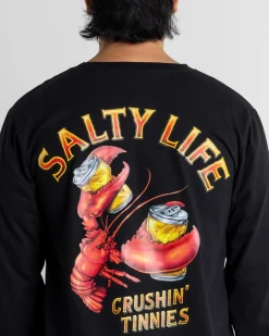 Rashies*Salty Life Crushin Tinnies Long Sleeve Wetshirt Black