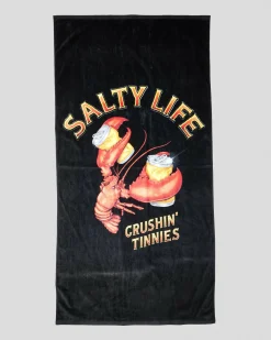 Beach Accessories & Towels*Salty Life Crushin Tinnies Towel Black